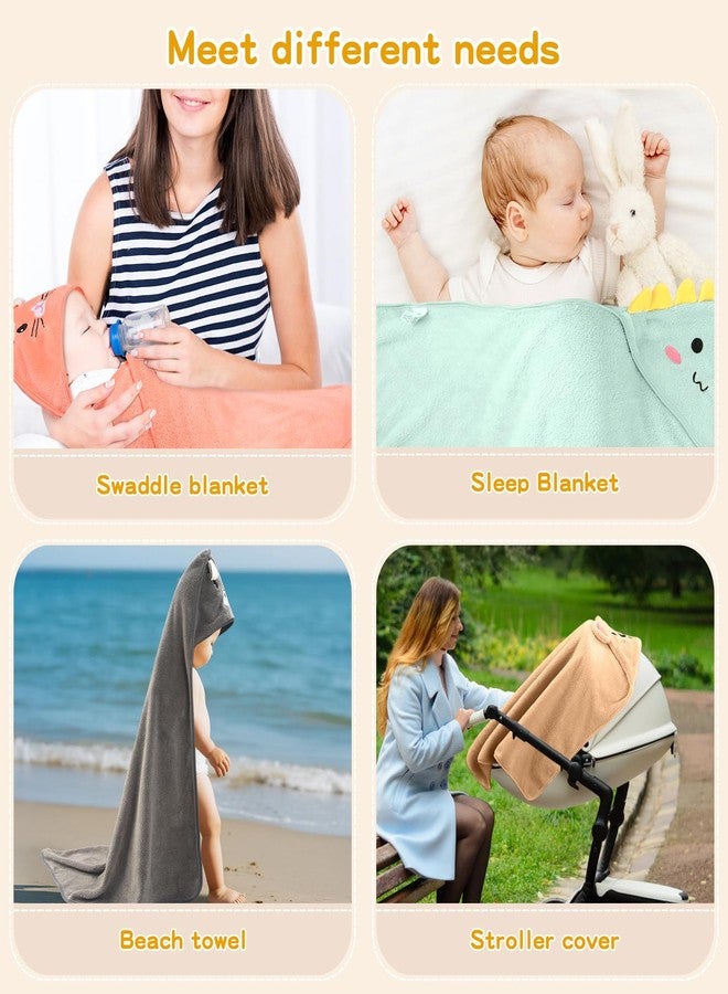 VZZNN 6 Pack Baby Hooded Bath Towels, Premium Ultra Soft Absorbent Coral Fleece Bath Towel Set for Newborns, Infants, Toddlers, and Kids, 31.5 X 31.5 Inch Hooded Towel for Boys and Girls - Image 5